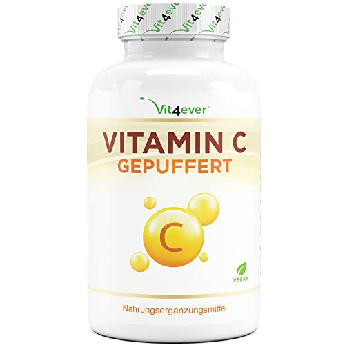 Vitamin C gepuffert - 365 Kapseln - Hochdosiert mit 1000mg Vitamin C je Tagesdosis - Aus...