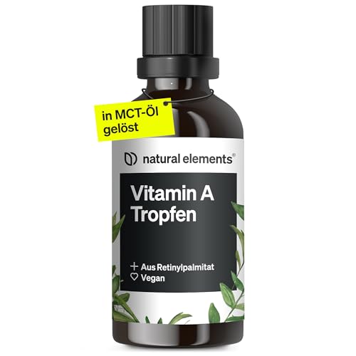 Vitamin A Tropfen – 50 ml – Vitamin A (Retinylpalmitat) in MCT-Kokosöl gelöst – vegan,...