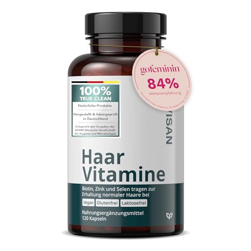 HAAR VITAMINE - Ausgezeichnet mit 'sehr gut' von GoFeminin - 120 vegane Kapseln für 2 Monate mit...