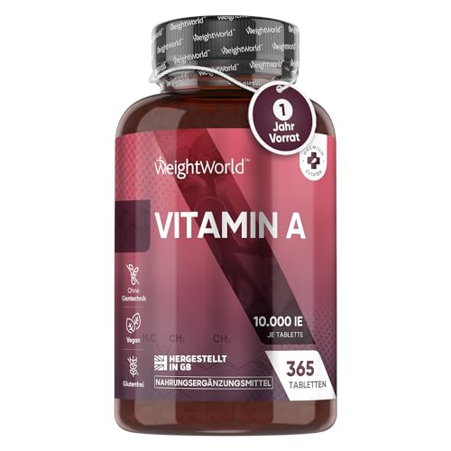 Augenvitamine - Vegane Vitamin A Tabletten - Retinol 10.000IE - Alternative zu Beta-Carotin &...