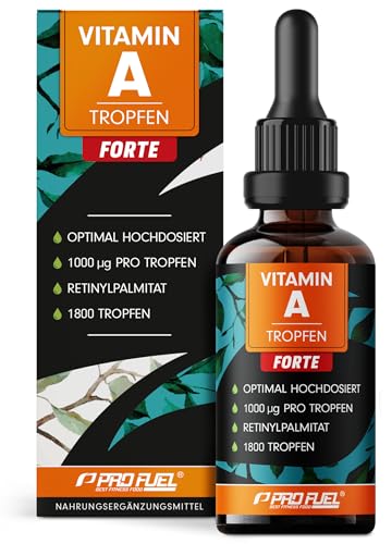 Vitamin A Tropfen FORTE - 1000 µg pro Tropfen - 1800 Tropfen mit Vitamin A aus Retinylpalmitat -...