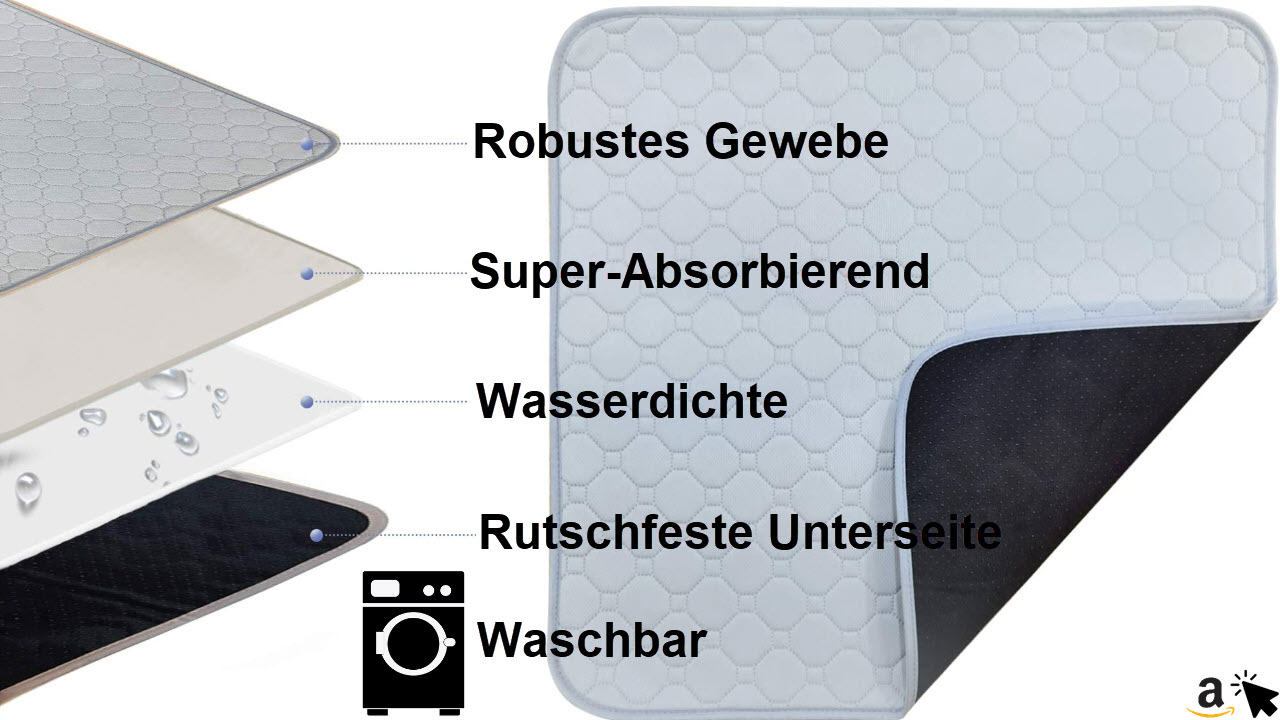 Absorbierende Inkontinenz Sitzauflage Stuhlauflage Waschbar, 51x56 cm Auflage für Sofa, Rollstuhl, Autositz