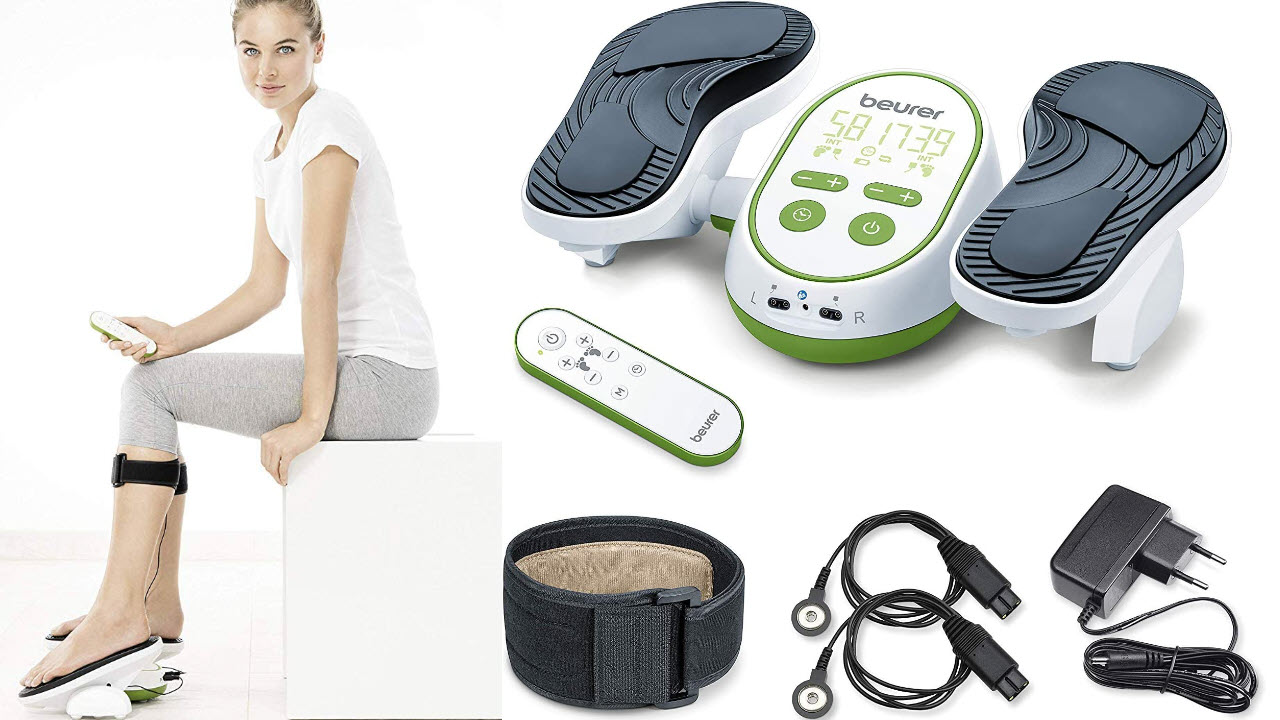 Beurer FM 250 Vital Legs EMS-Durchblutungsstimulator, EMS Gerät zur Linderung von Schmerzen in Füßen und Beinen, fördert Durchblutung und löst Verspannungen