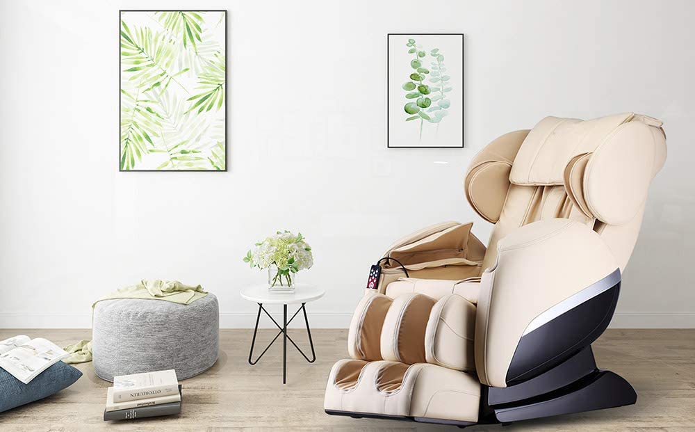 Home Deluxe Massagesessel Siesta Beige V2 Massagestuhl Relaxsessel mit Wärmefunktion
