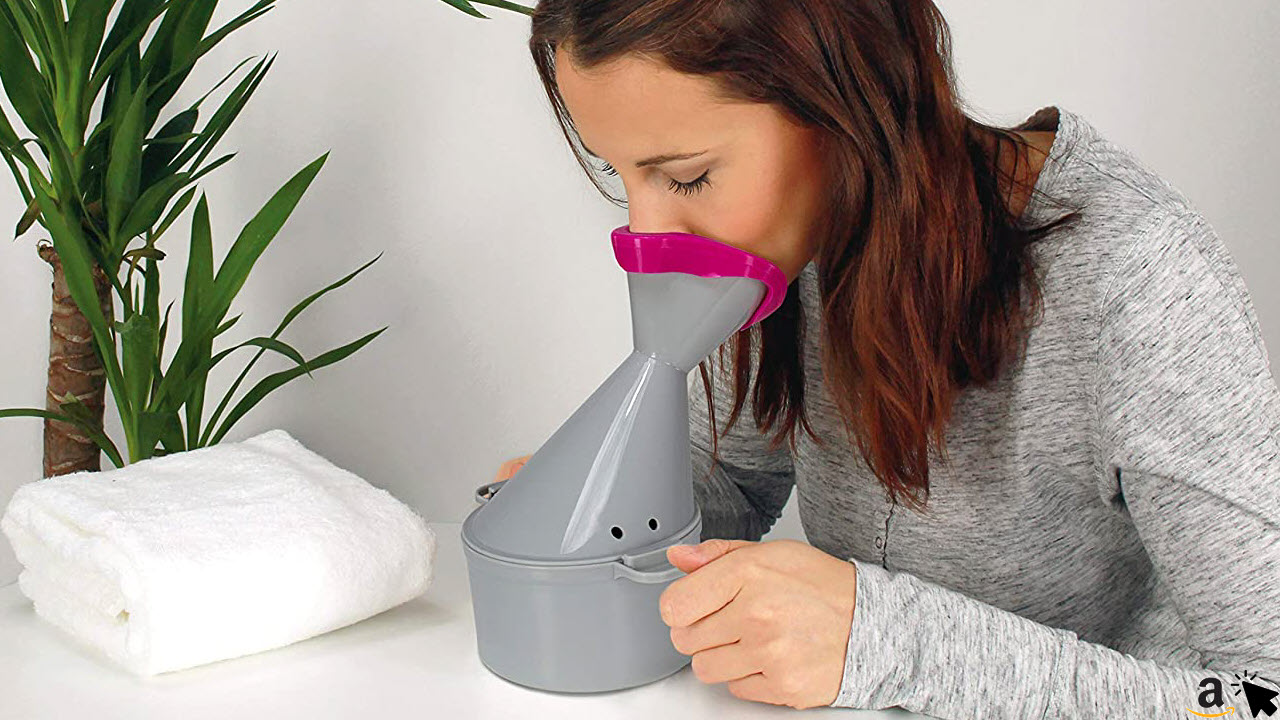 Hydas Dampf Inhalator Premium mit Soft-Aufsätzen für Mund und Nase