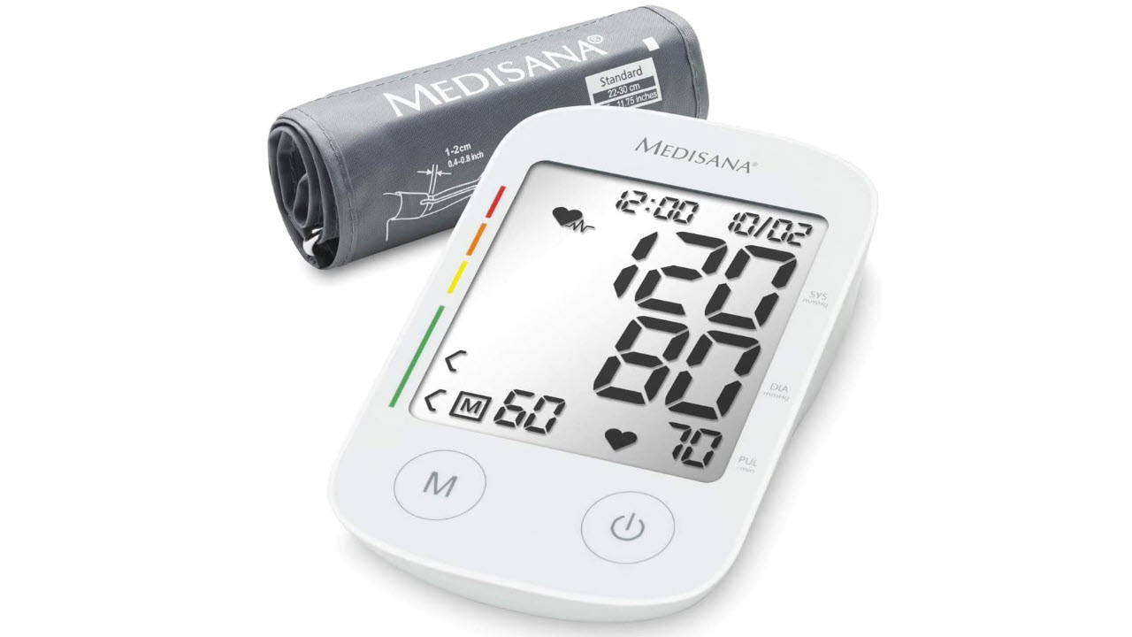 Medisana BU 535 Oberarm-Blutdruckmessgerät, Arrhythmie-Anzeige, WHO-Ampel-Farbskala, für präzise Blutdruckmessung und Pulsmessung mit Speicherfunktion