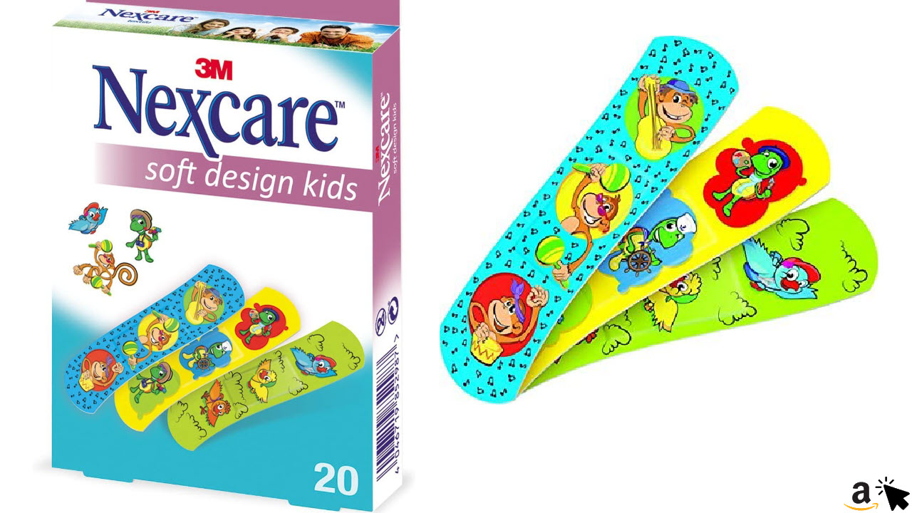 Nexcare Kinderpflaster Soft Kids Design Pflaster 19 X 72 mm, 20 Stück