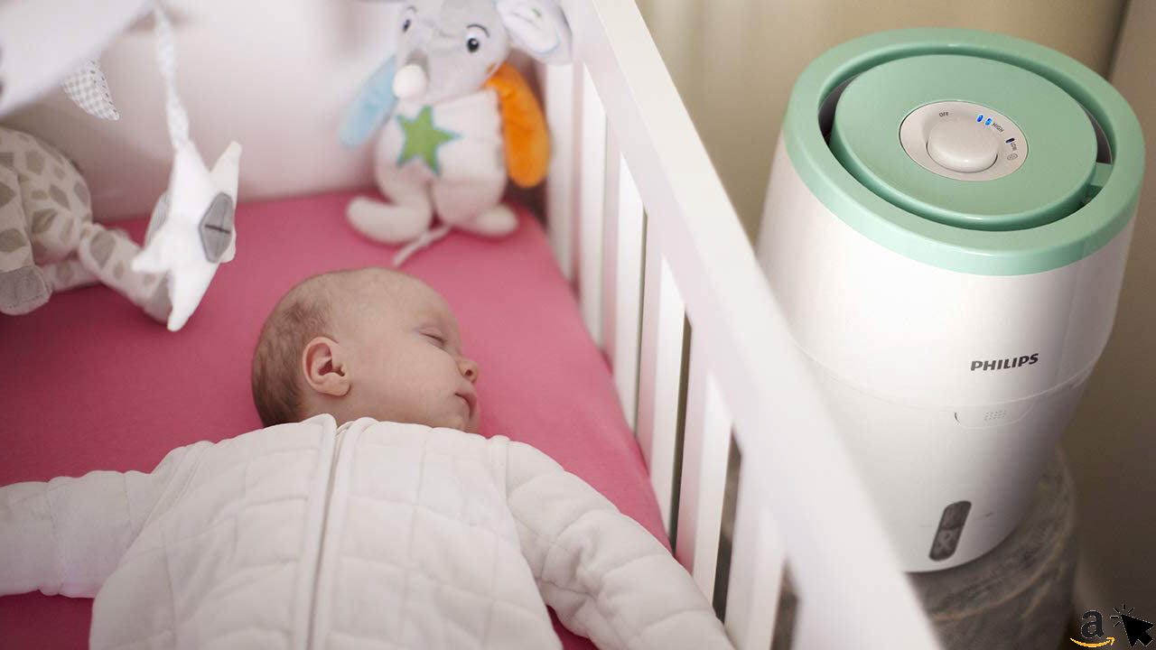 Philips HU4801-01 Luftbefeuchter, bis zu 25m², hygienische NanoCloud-Technologie, leiser Nachtmodus, für Kinder und Babies geeignet