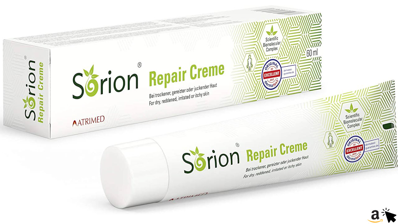 Sorion Repair Creme – bei Schuppenflechte, Neurodermitis, trockener Haut und Ekzemen zur intensiven Hautpflege, 60 ml