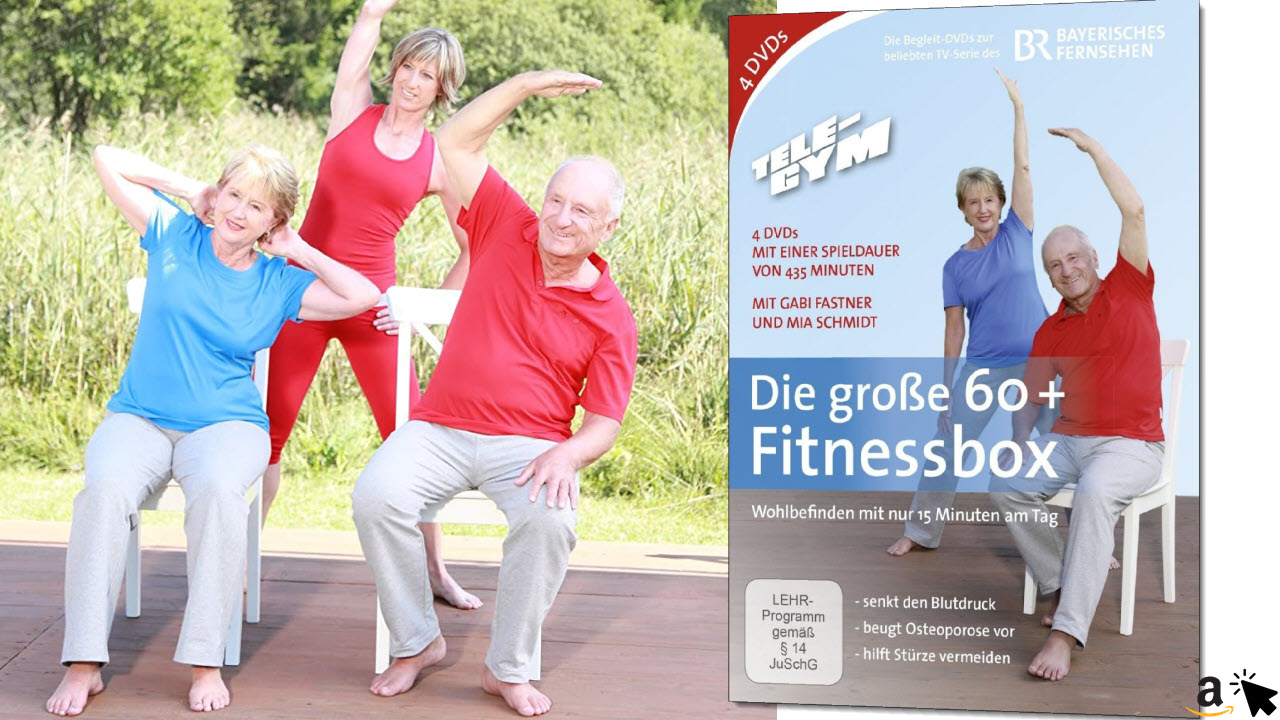TELE-GYM Die große 60+ Fitnessbox, 4 DVDs Gymnastik Übungen für Senioren