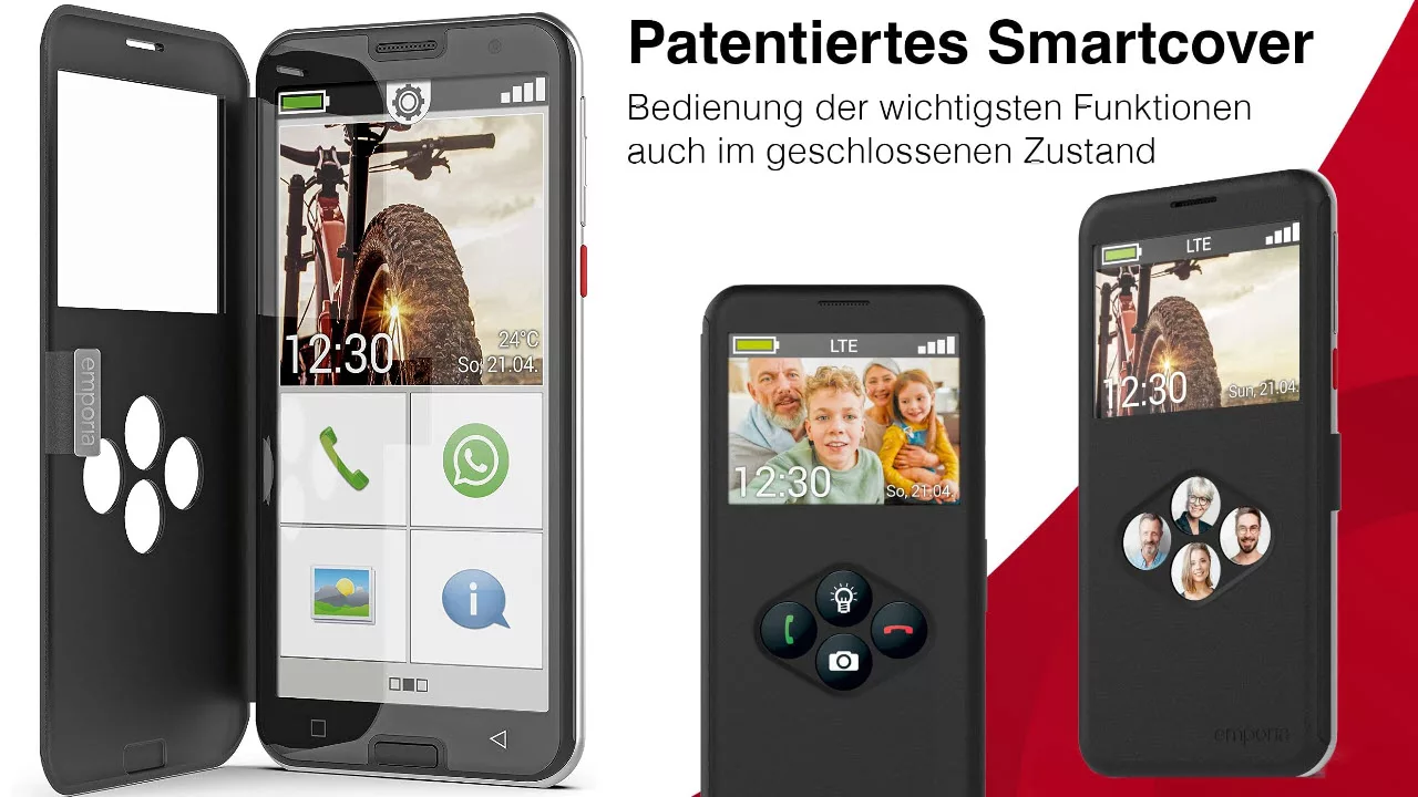 emporia SMART 5, Seniorenhandy 4G VoLTE, Senioren Smartphone ohne Vertrag, Mobiltelefon mit Notruftaste